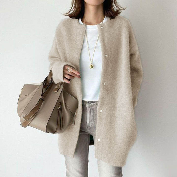 Women's Round-Neck Button-Front Longline Cardigan - KaleaBoutique.com