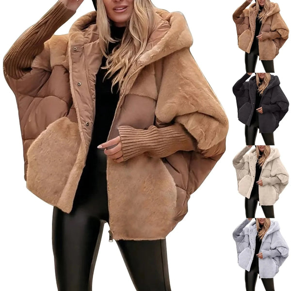 KaleaBoutique Women's Faux-Fur Patchwork Hooded Coat - KaleaBoutique.com