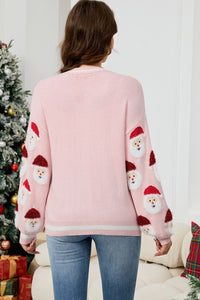 KaleaBoutique Stylish Christmas Santa Claus Pattern Button V Neck Sweater Cardigan - KaleaBoutique.com