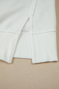 KaleaBoutique Stylish Bow Sequin XOXO Letter Graphic Exposed Seam Baggy Sweatshirt - KaleaBoutique.com