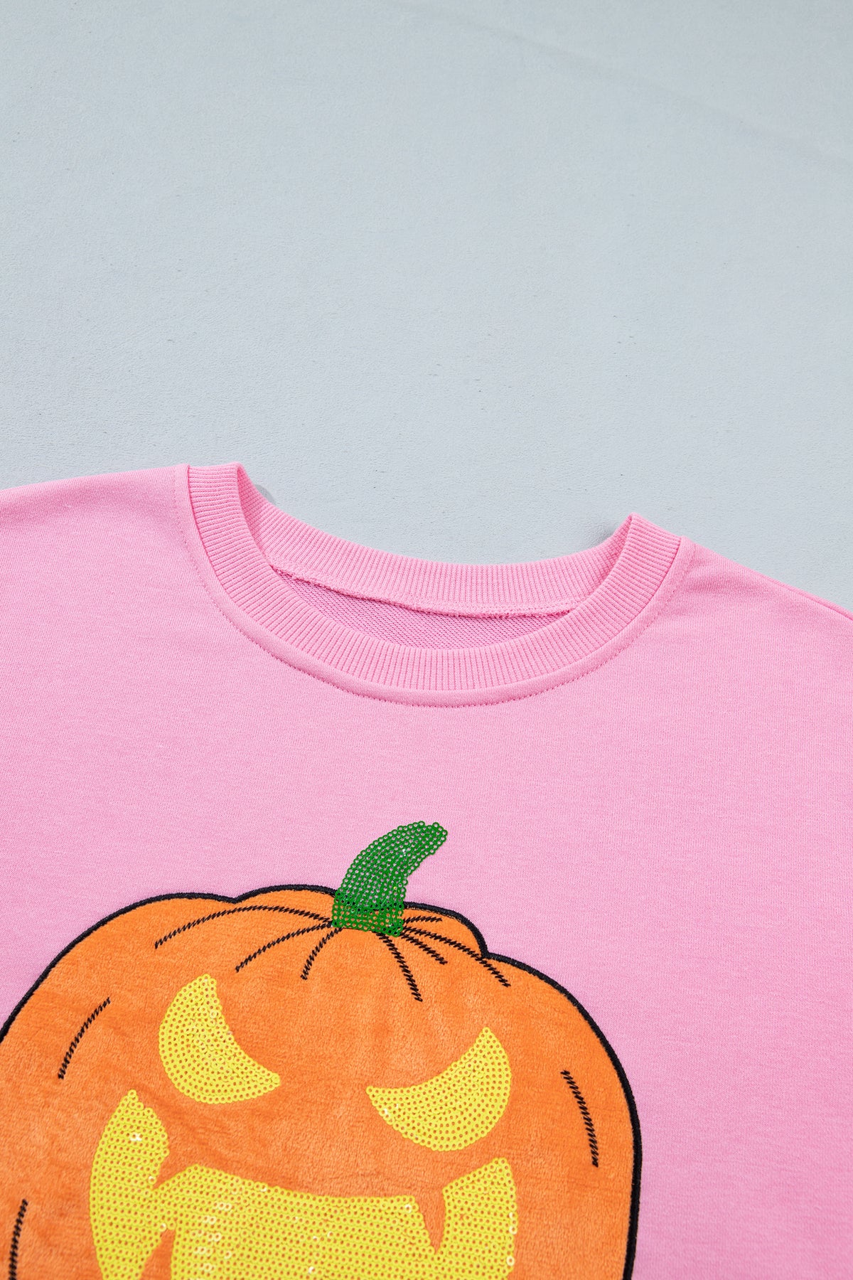 KaleaBoutique Stylish Embroidered Pumpkin Face Long Sleeve Round Neck Sweatshirt - KaleaBoutique.com