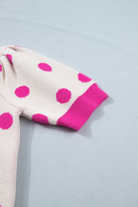 KaleaBoutique Stylish Polka Dot Puff Short Sleeve Sweater Top - KaleaBoutique.com