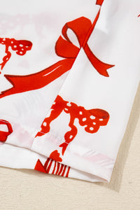 KaleaBoutique Stylish Christmas Bow Print Long 2pcs Pajama Set - KaleaBoutique.com