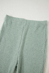 KaleaBoutique Comfortable Ribbed Notched Neck Knit Long Sleeve Leggings Two Pieces Lounge Set - KaleaBoutique.com