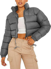 Women’s Short Loose-Fit Padded Jacket - KaleaBoutique.com