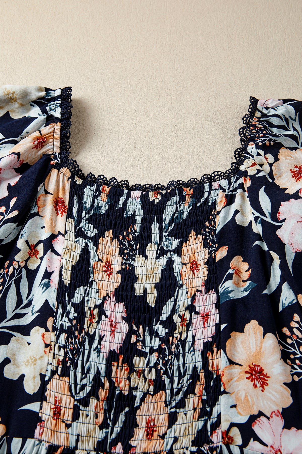 KaleaBoutique Comfortable Short Sleeve Smocked Detail High Waist Floral Maxi Dress - KaleaBoutique.com