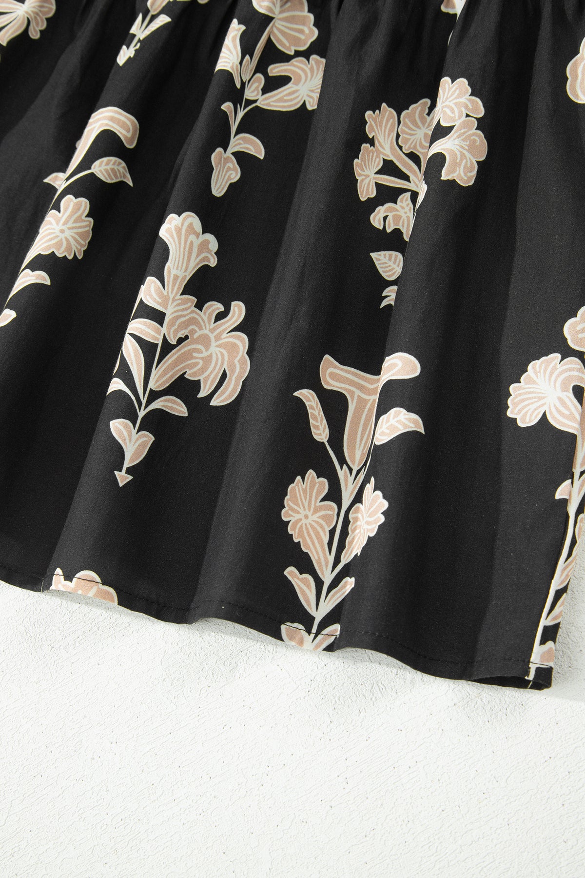 KaleaBoutique Comfortable Frilled V Neck Puff Short Sleeve Floral Mini Dress - KaleaBoutique.com