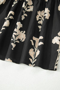 KaleaBoutique Comfortable Frilled V Neck Puff Short Sleeve Floral Mini Dress - KaleaBoutique.com