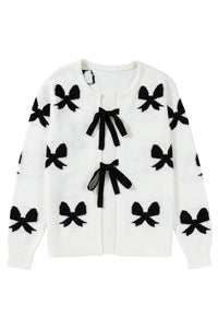 KaleaBoutique Comfortable Lace-up Bow Pattern Sweater Cardigan