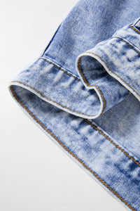 KaleaBoutque Stylish Vintage Washed Flap Pockets Denim Jacket - KaleaBoutique.com