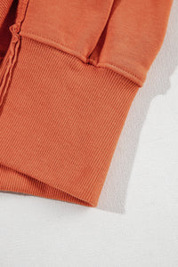 Buttoned Collared Raw Detail High Low Baggy Sweatshirt with Slits - KaleaBoutique.com