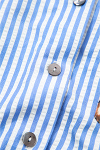KaleaBoutique Stylish Striped Leopard Print Patchwork Button Up Womens Shirt - KaleaBoutique.com
