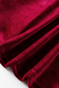 KaleaBoutique Stylish Asymmetric Button Keyhole Neck Long Sleeve Velvet Blouse - KaleaBoutique.com
