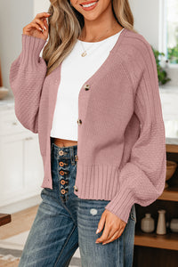 KaleaBoutique Comfortable Mixed Texture Knit Button V Neck Sweater Cardigan - KaleaBoutique.com