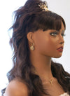 Aurora Borealis Flower Charm Hoop Earrings, AB Crystal Hooped Studs, Wedding Bridal or Bridesmaid Hoop Earring Studs - KaleaBoutique.com