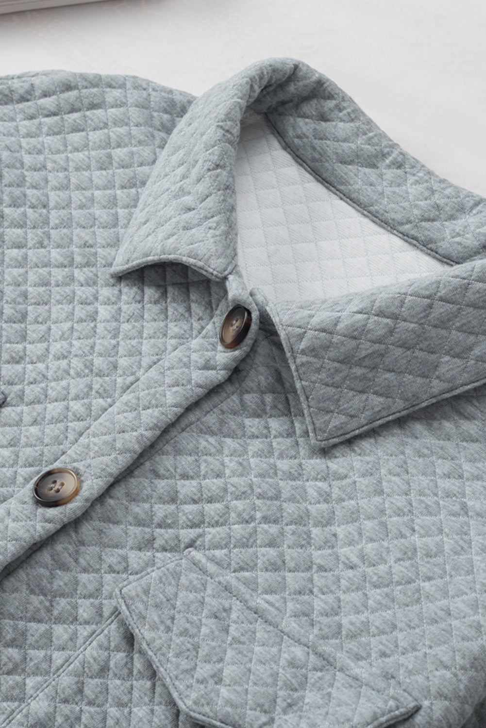 Retro Quilted Flap Pocket Button Shacket - KaleaBoutique.com