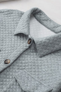 Retro Quilted Flap Pocket Button Shacket - KaleaBoutique.com