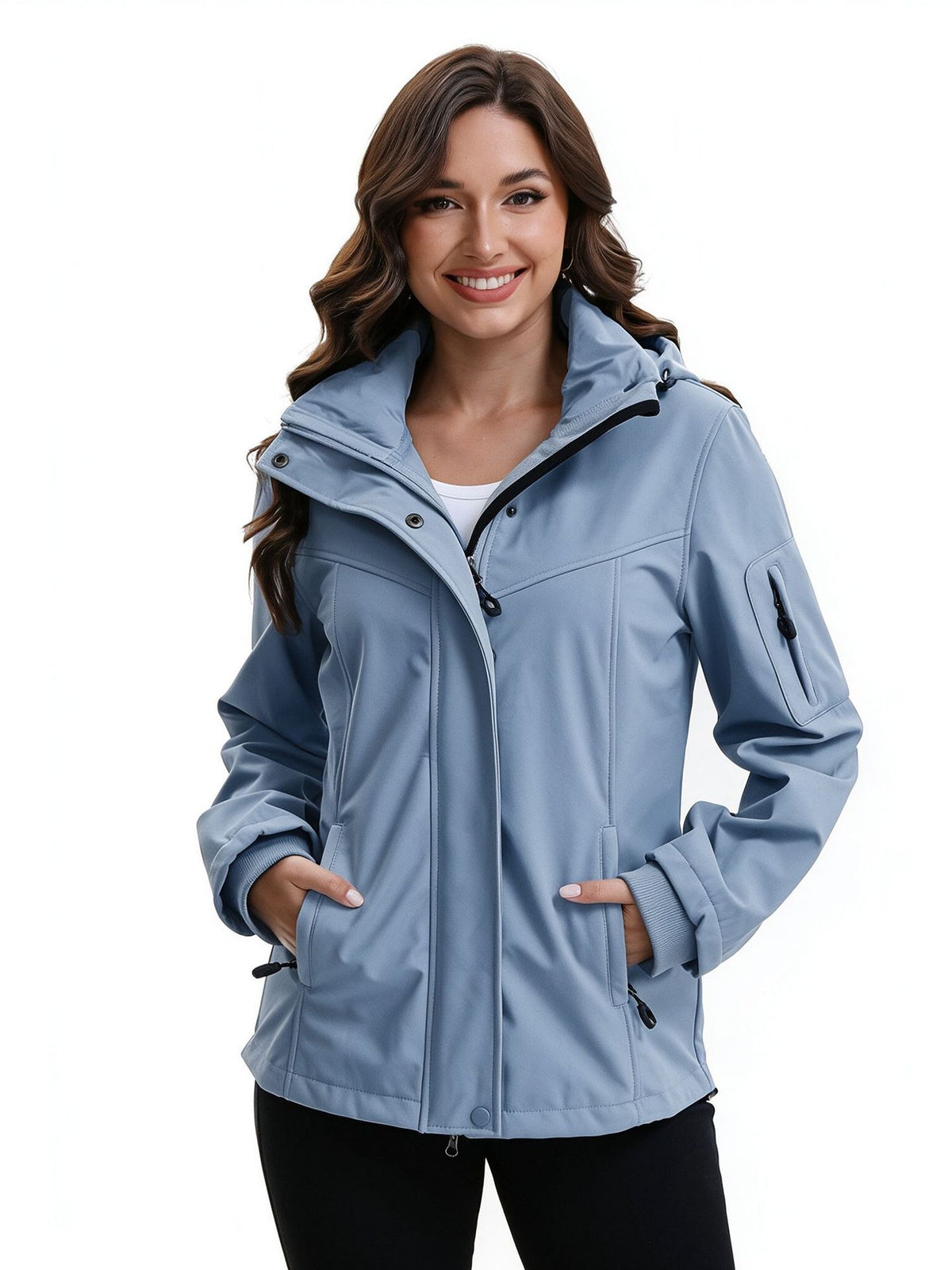Women’s Multi-Pocket Jacket with Detachable Hood - KaleaBoutique.com