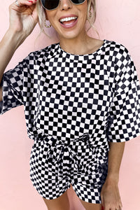 KaleaBoutique Stylish Checkered Top and Short Casual 2pcs Set - KaleaBoutique.com