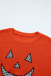 Drop Shoulder Long Sleeve Round Neck Halloween Sweater - KaleaBoutique.com