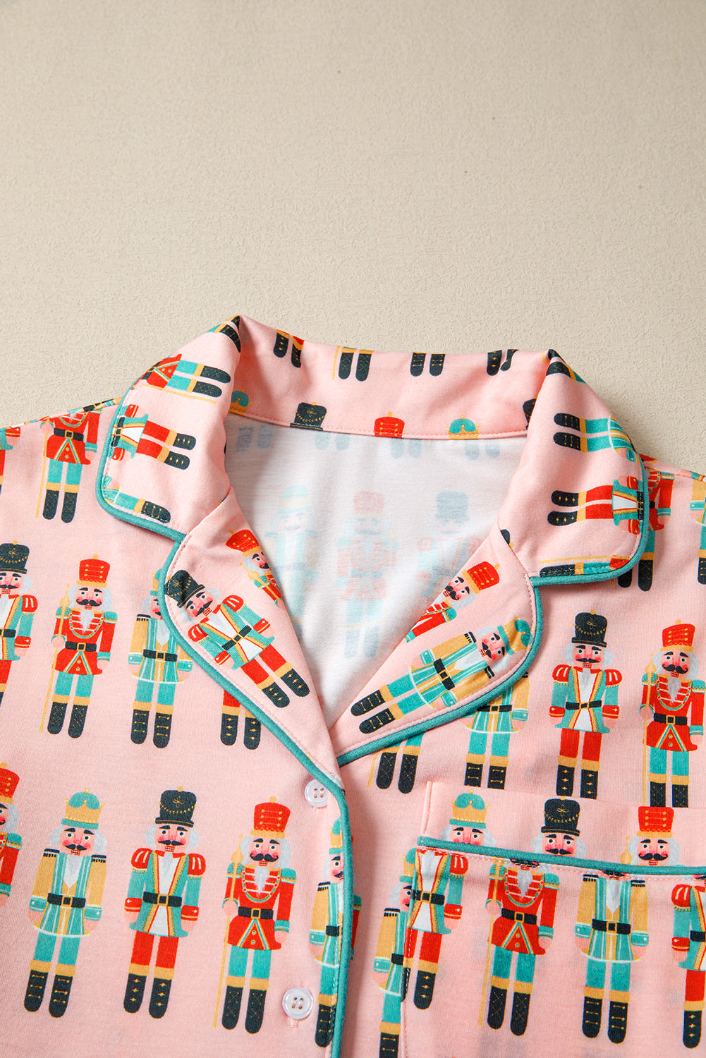 KaleaBoutique Comfortable Nutcracker March Long Sleeve Button Up 2pcs Pajama Short Set - KaleaBoutique.com