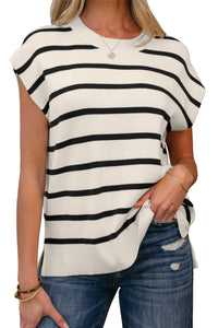KaleaBoutique Stylish Side Slits Crewneck Short Sleeve Sweater Tee - KaleaBoutique.com