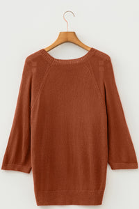KaleaBoutique Comfortable Ribbed Knit Round Neck Short Sleeve Sweater - KaleaBoutique.com