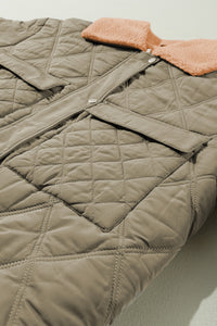 KaleaBoutique Teddy Collar Flap Pockets Quilted Puffer Jacket - KaleaBoutique.com