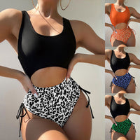 Women's Leopard Print Side-Tie High-Waist One-Piece Swimsuit - KaleaBoutique.com