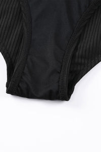 KaleaBoutique Stylish Adjustable Straps Ribbed Knit One Piece Swimsuit - KaleaBoutique.com