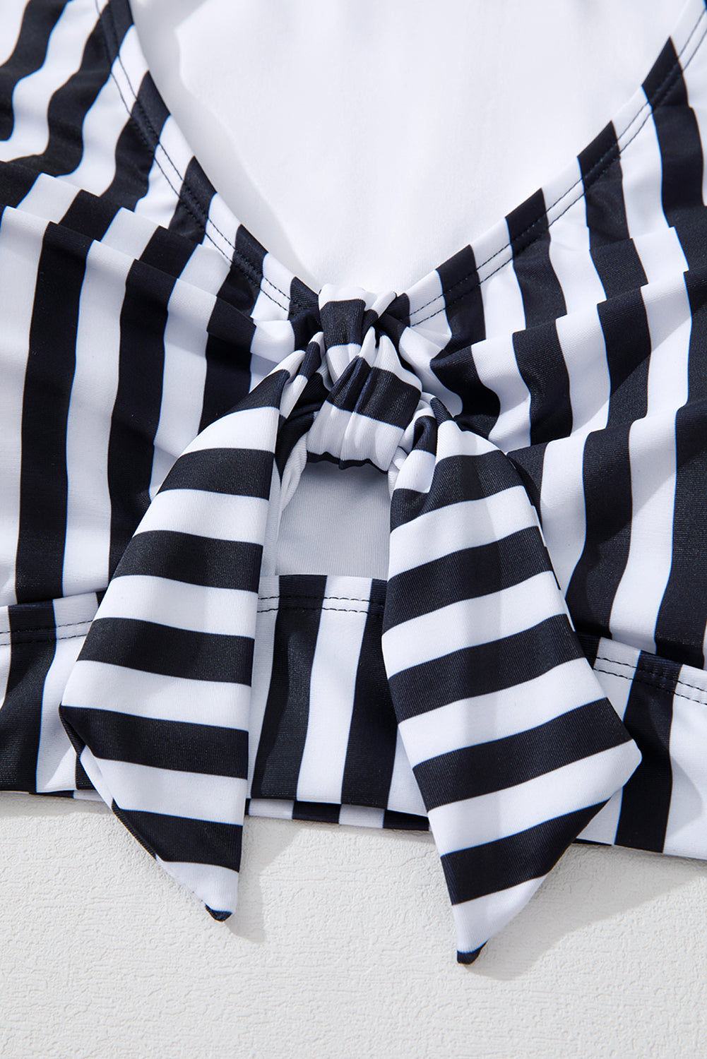 KaleaBoutique Stylish Plus Size Knot Cutout Ruffle Sleeve and High Waisted 2pcs Swimsuit - KaleaBoutique.com