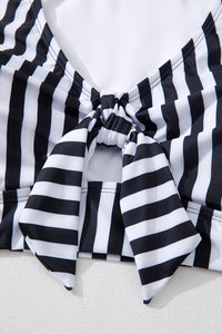 KaleaBoutique Stylish Plus Size Knot Cutout Ruffle Sleeve and High Waisted 2pcs Swimsuit - KaleaBoutique.com
