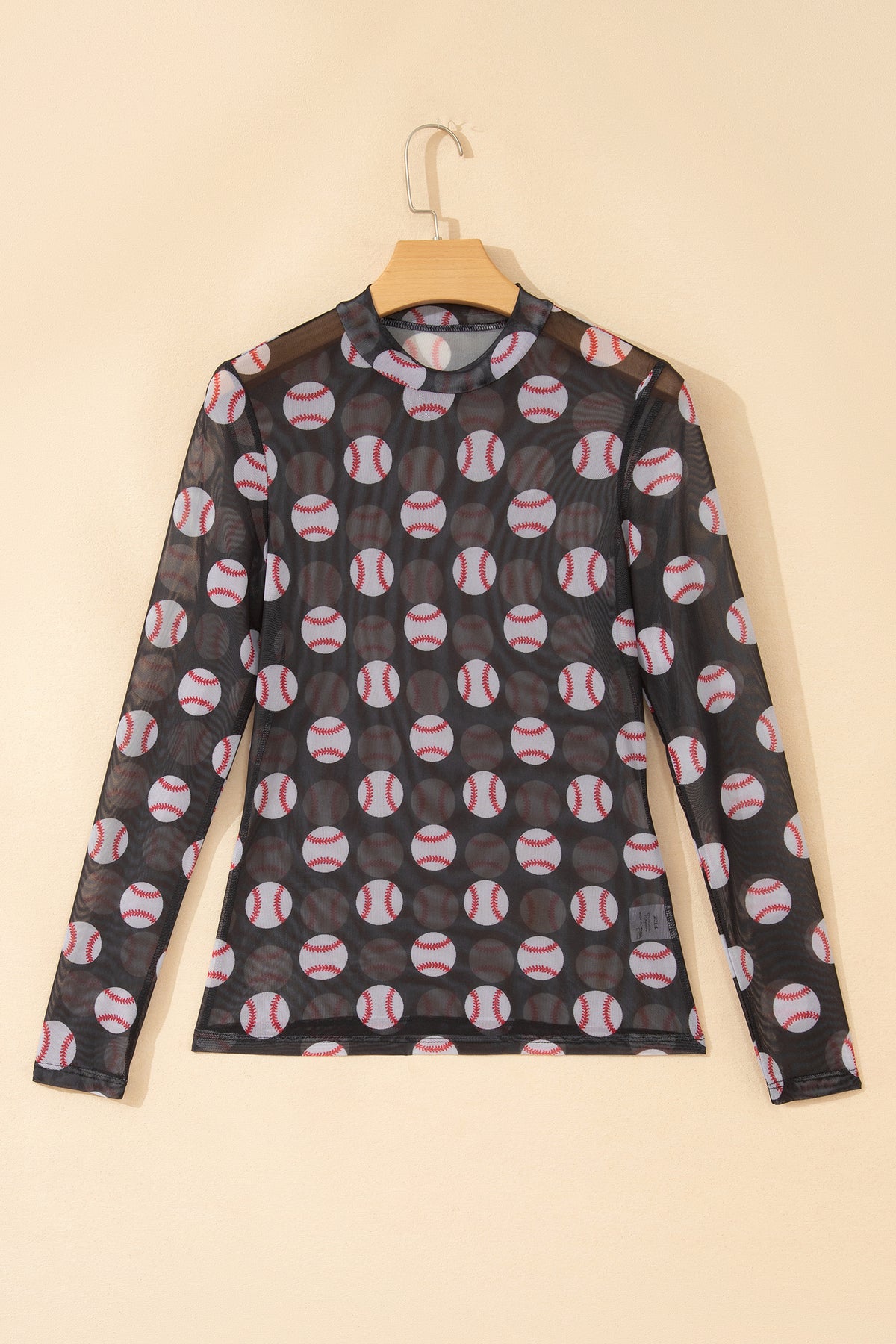 KaleaBoutique Stylish Baseball Game Day Sheer Mesh Long Sleeve Top - KaleaBoutique.com