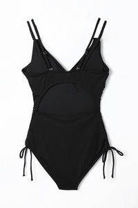 KaleaBoutique Stylish Adjustable Straps Ribbed Knit One Piece Swimsuit - KaleaBoutique.com
