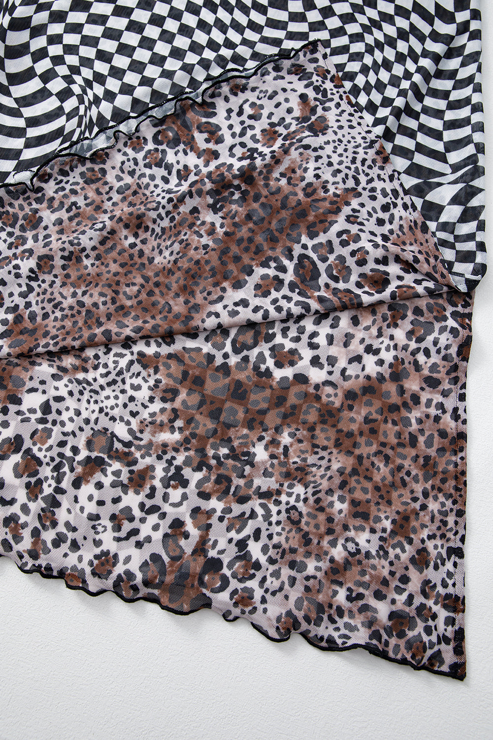 KaleaBoutique Stylish Beautiful Leopard Checkered Double Printed Reversible Sleeveless Long Dress