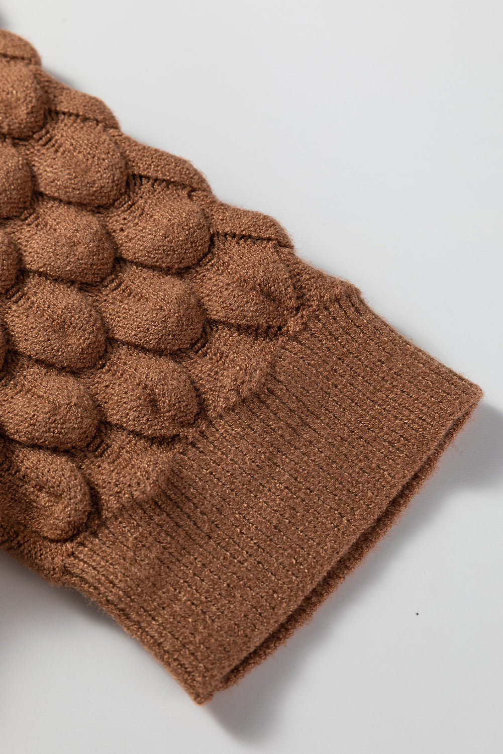 KaleaBoutique Comfortable Fish Scale Textured Knit Ribbed Crew Neck Short Sleeve Sweater - KaleaBoutique.com