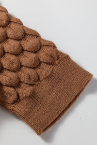 KaleaBoutique Comfortable Fish Scale Textured Knit Ribbed Crew Neck Short Sleeve Sweater - KaleaBoutique.com