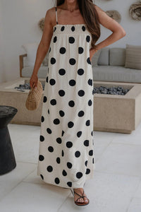 KaleaBoutique Stylish Polka Dot Spaghetti Straps Maxi Dress - KaleaBoutique.com