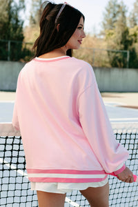 KaleaBoutique Comfortable Embroidered Tennis Club Crew Neck Pullover Sweatshirt - KaleaBoutique.com