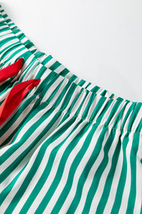 KaleaBoutique Comfortable Contrast Velvet Trim Bow Knot Waist 2pcs Pajama Set - KaleaBoutique.com