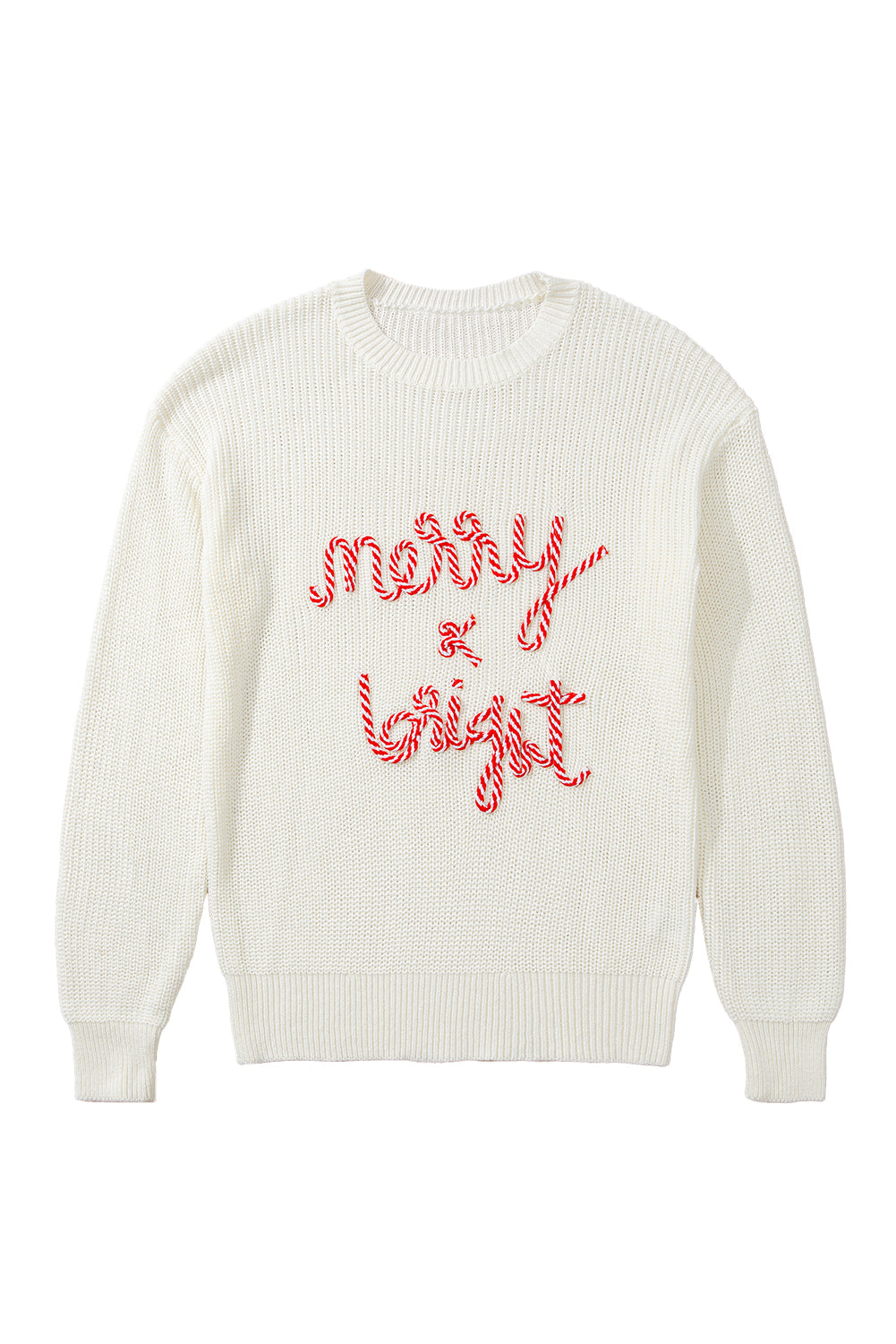 KaleaBoutique Striped Merry Bright Letter Christmas Sweater - KaleaBoutique.com