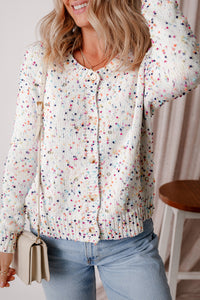 KaleaBoutique Rhinestone Decor Multicolor Confetti Sweater Cardigan - KaleaBoutique.com