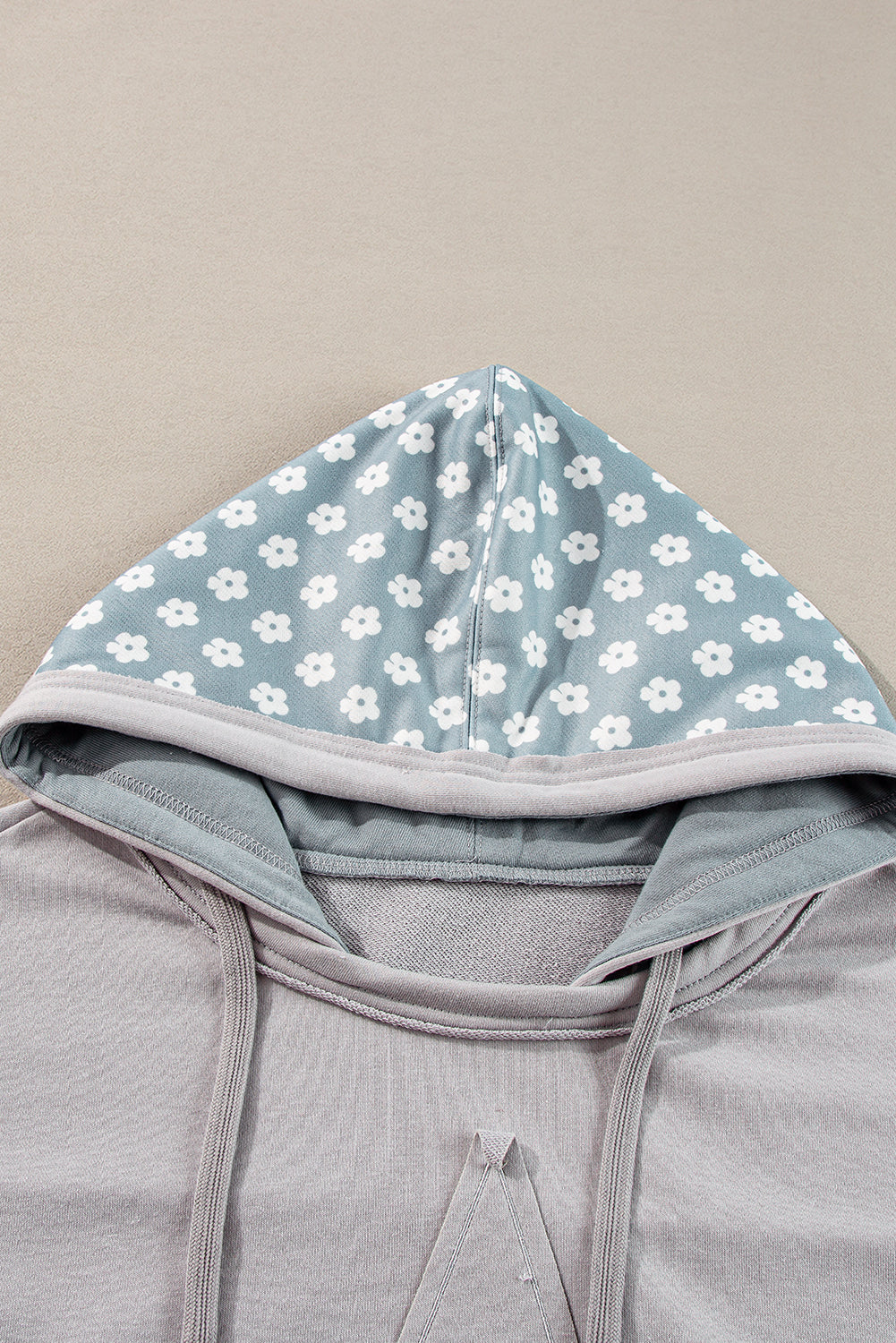 KaleaBoutique Floral Patchwork Star Pattern Drawstring Hoodie - KaleaBoutique.com