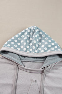 KaleaBoutique Floral Patchwork Star Pattern Drawstring Hoodie - KaleaBoutique.com