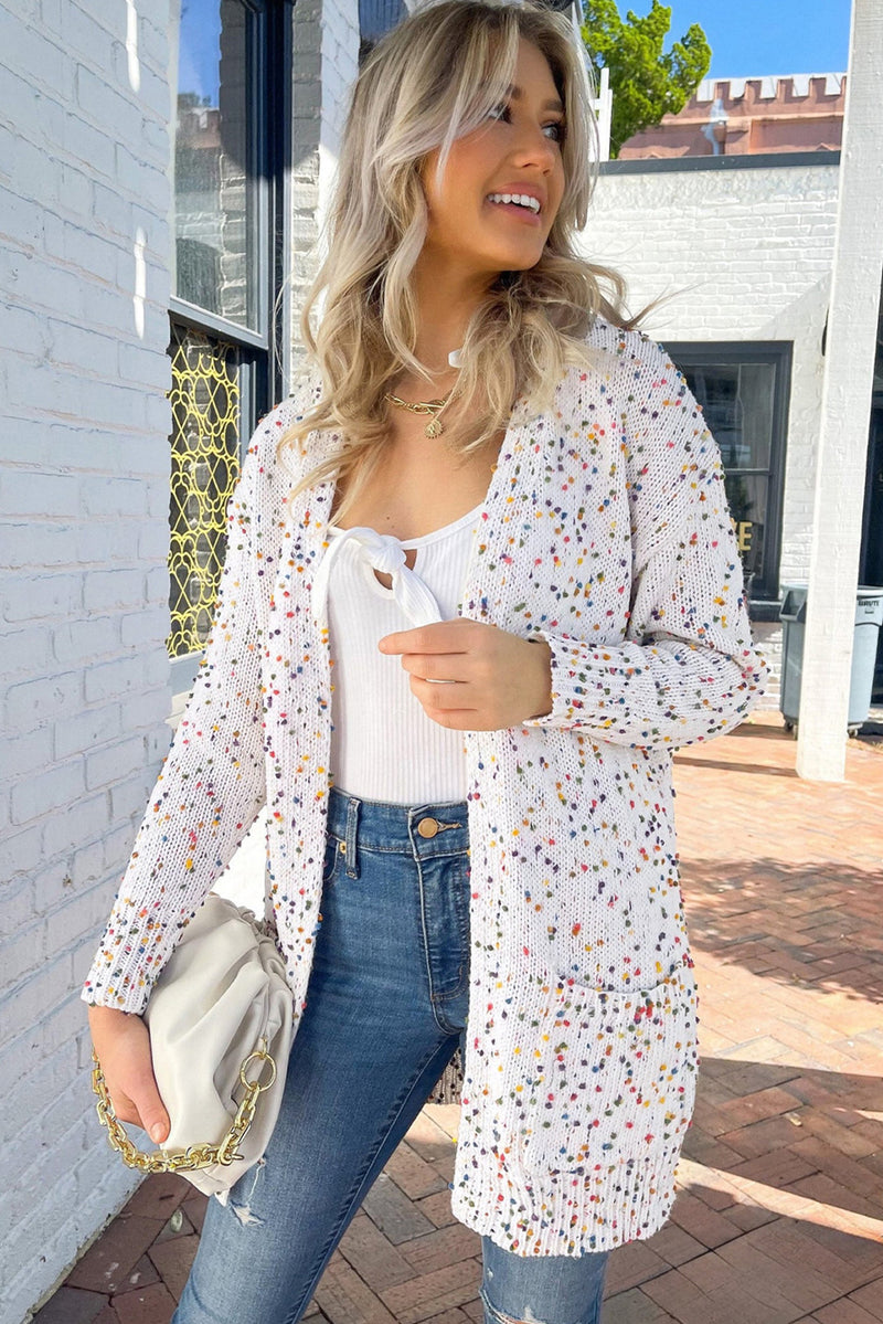 Confetti Rib Knit Long Sleeve Cardigan - KaleaBoutique.com