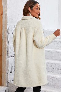KaleaBoutique Stylish Contrast Flap Pocket Single Breasted Teddy Coat - KaleaBoutique.com