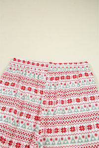 KaleaBoutique Comfortable Christmas Pattern Print Shirt Style Long 2pcs Pajama Set - KaleaBoutique.com