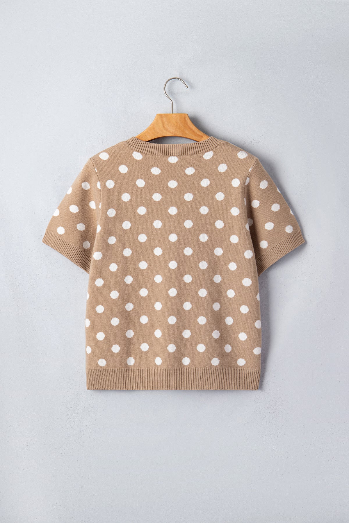 KaleaBoutique Comfortable Polka Dot Short Sleeve Button Down Sweater Cardigan - KaleaBoutique.com