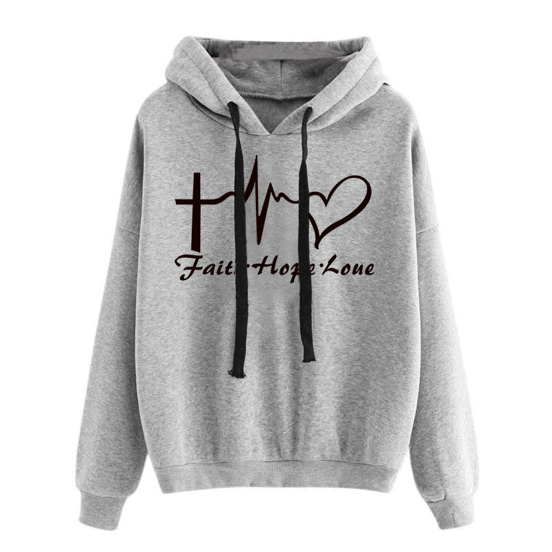 Women's Faith Hope Love Graphic Pullover Hoodie - KaleaBoutique.com
