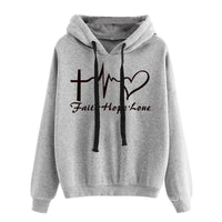 Women's Faith Hope Love Graphic Pullover Hoodie - KaleaBoutique.com